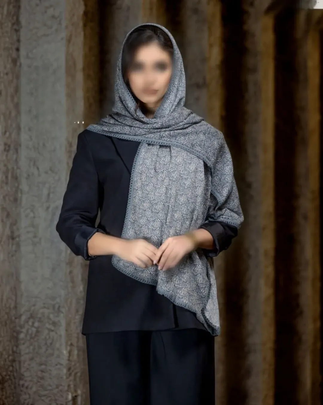 شال پاییزی با دوخت نواردوزی